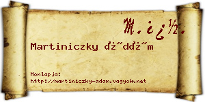 Martiniczky Ádám névjegykártya